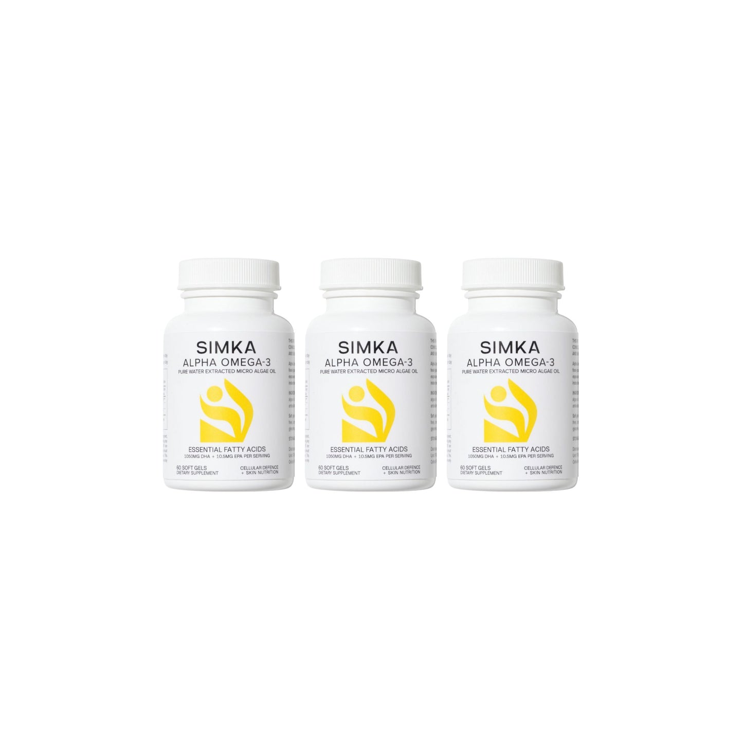SIMKA Alpha Omega-3 Soft Gels 3 Pack - 3x 60 Vegan Soft Gels